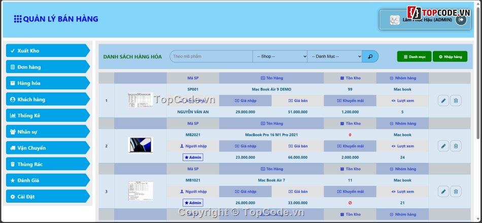 website bán hàng php,Website quản lý Topcode,Topcode Web bán hàng,code Website quản lý bán hàng