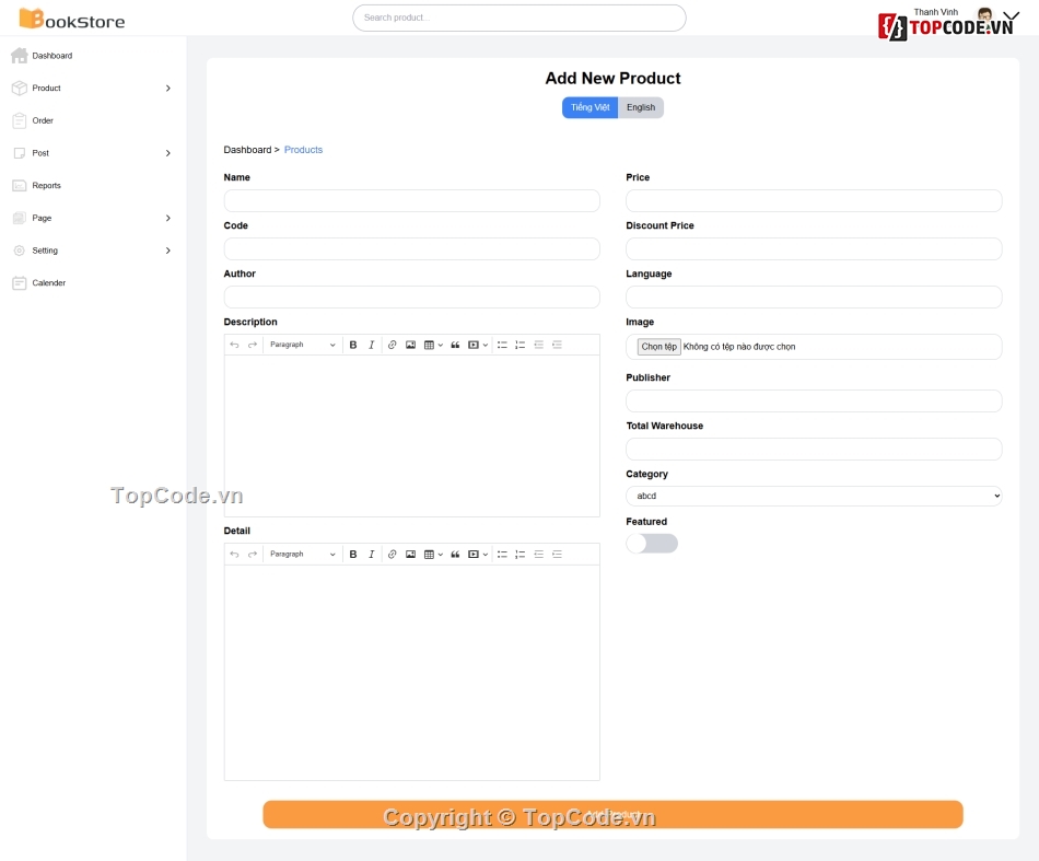 web bán sách,code website bán hàng,web thương mại điện tử,quản lý sản phẩm,website bán hàng online