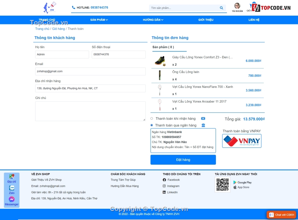 web thương mại điện tử,code web bán cầu lông,website thương mại điện tử,code cầu lông PHP MVC,Web kinh doanh cầu lông