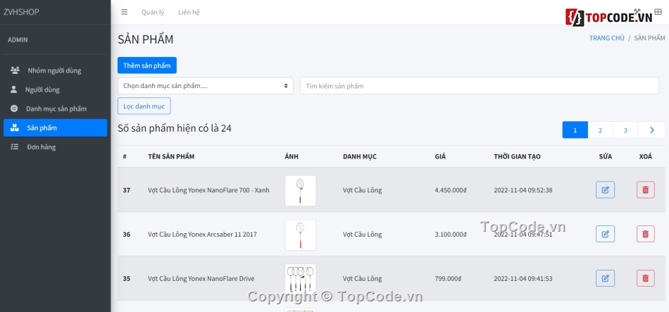 web thương mại điện tử,code web bán cầu lông,website thương mại điện tử,code cầu lông PHP MVC,Web kinh doanh cầu lông