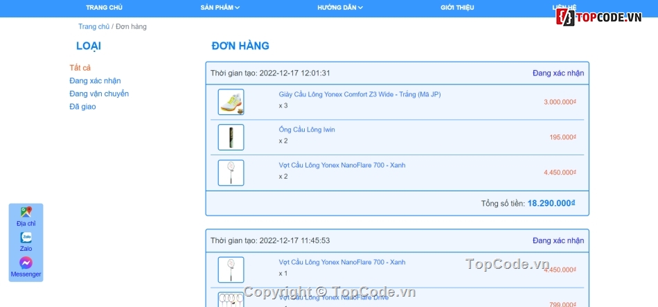 web thương mại điện tử,code web bán cầu lông,website thương mại điện tử,code cầu lông PHP MVC,Web kinh doanh cầu lông