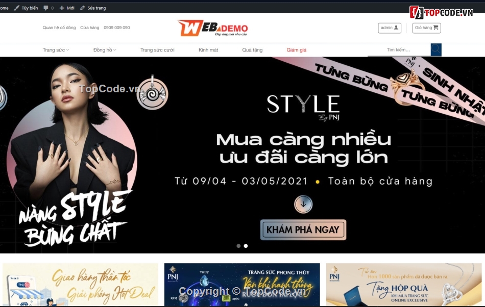 web trang sức,Mẫu web trang sức đá quý,Theme trang sức Flatsome,code web trang sức đá quý