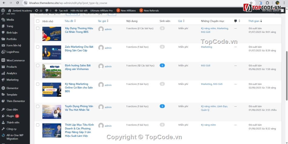 Web học trực tuyến,Khoá Học Online,website bán khóa học,website khóa học,website wordpress,theme wordpress