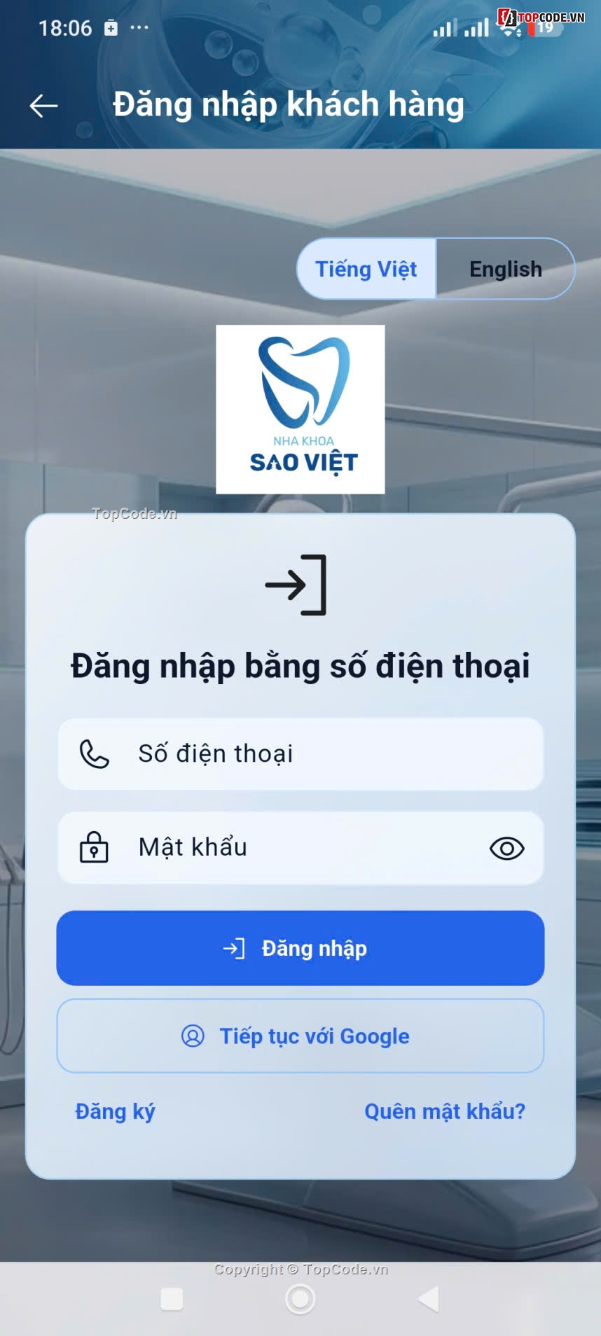 source code nha khoa,flutter firebase,quản lý phòng khám,app đặt lịch nha khoa,quản lý bệnh nhân,source code song ngữ