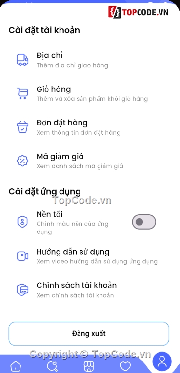 flutter,app bán thời trang,dart