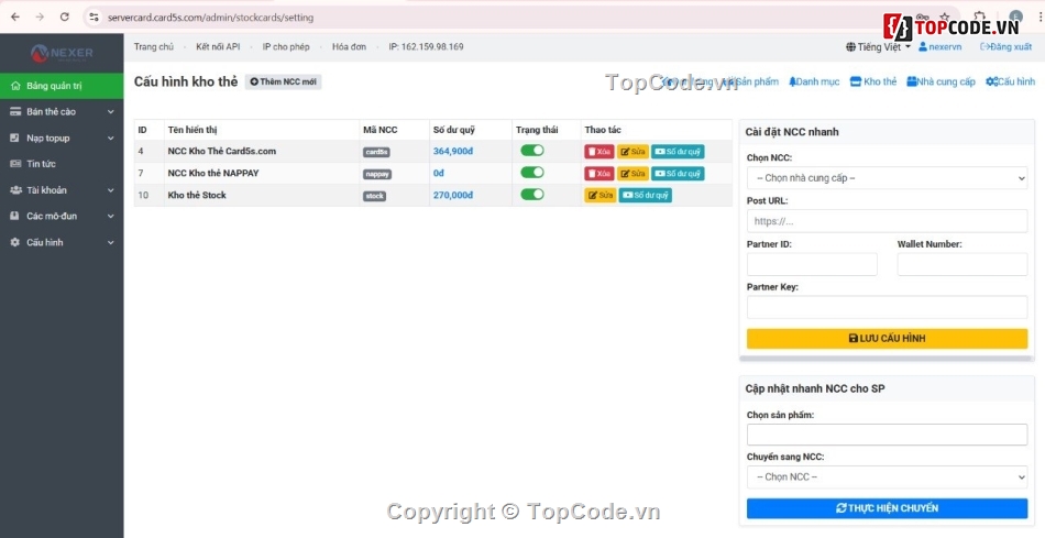 source code nạp thẻ,code gạch thẻ cào,script bán thẻ game,laravel nạp game,code đổi thẻ cào,web bán thẻ cào tự động