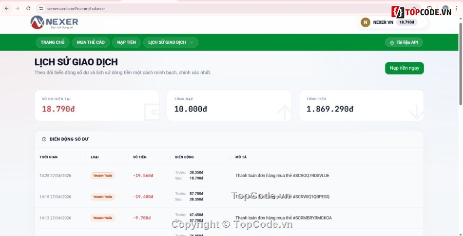 source code nạp thẻ,code gạch thẻ cào,script bán thẻ game,laravel nạp game,code đổi thẻ cào,web bán thẻ cào tự động