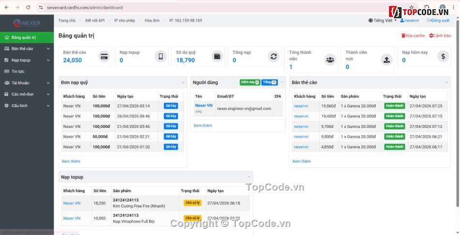 source code nạp thẻ,code gạch thẻ cào,script bán thẻ game,laravel nạp game,code đổi thẻ cào,web bán thẻ cào tự động