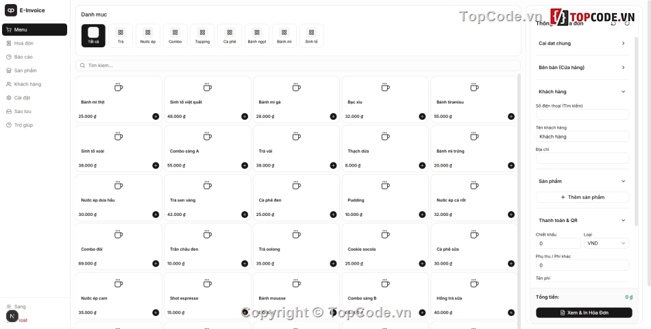 hệ thống,báo cáo,quản lý sản phẩm,Full code Quản lý,Hoá đơn VietQR