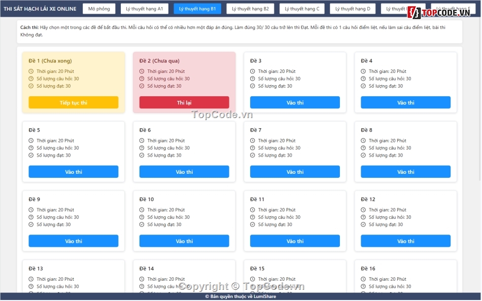 Full source code hệ thống thi sát hạch lái xe,source code      database,source code,code source