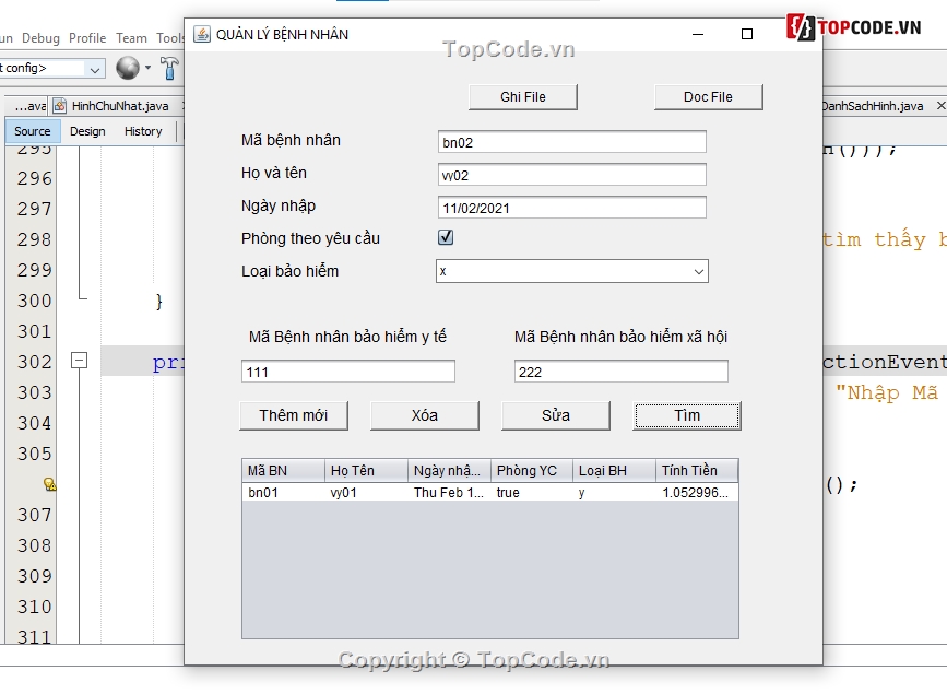 quản lý bệnh nhân Java Swing,Code quản lý bệnh nhân,Java quản lý bệnh nhân