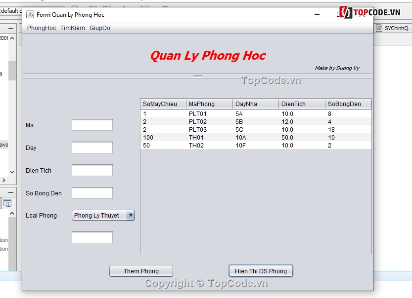 code quản lý phòng học Java Swing,Code đồ án quản lý phòng học,quản lý phòng học java