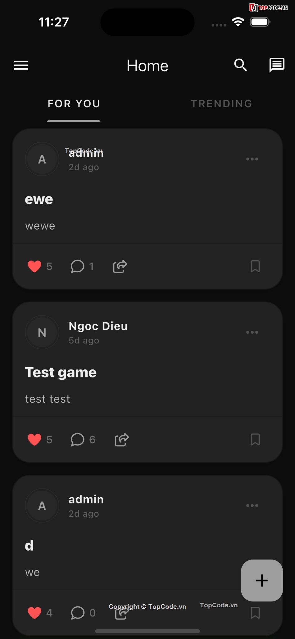 Full source code,Architecture,code mạng xã hội