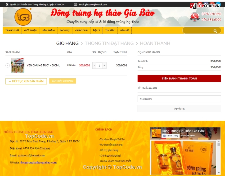 website bán thực phẩm chức năng,đông trùng hạ thảo,website đông y,website bán đông trùng