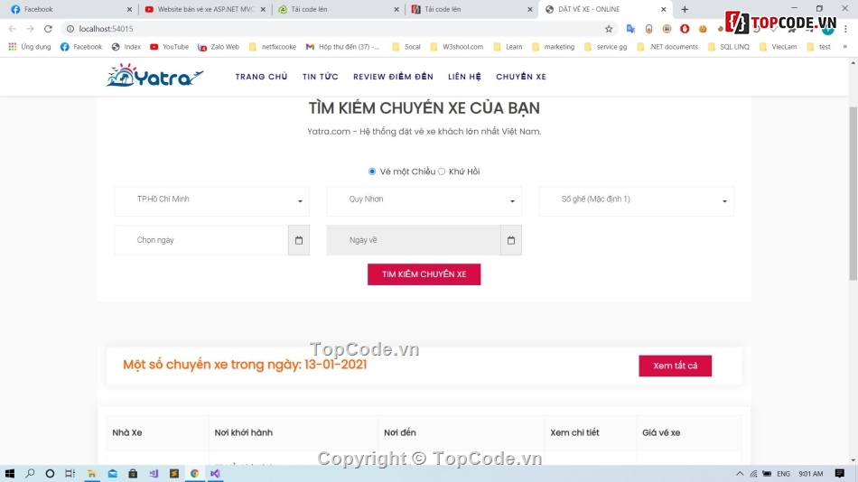 WEB ASP.NET BÁN XE khach,MVC ASP.NET C#,bán vé xe