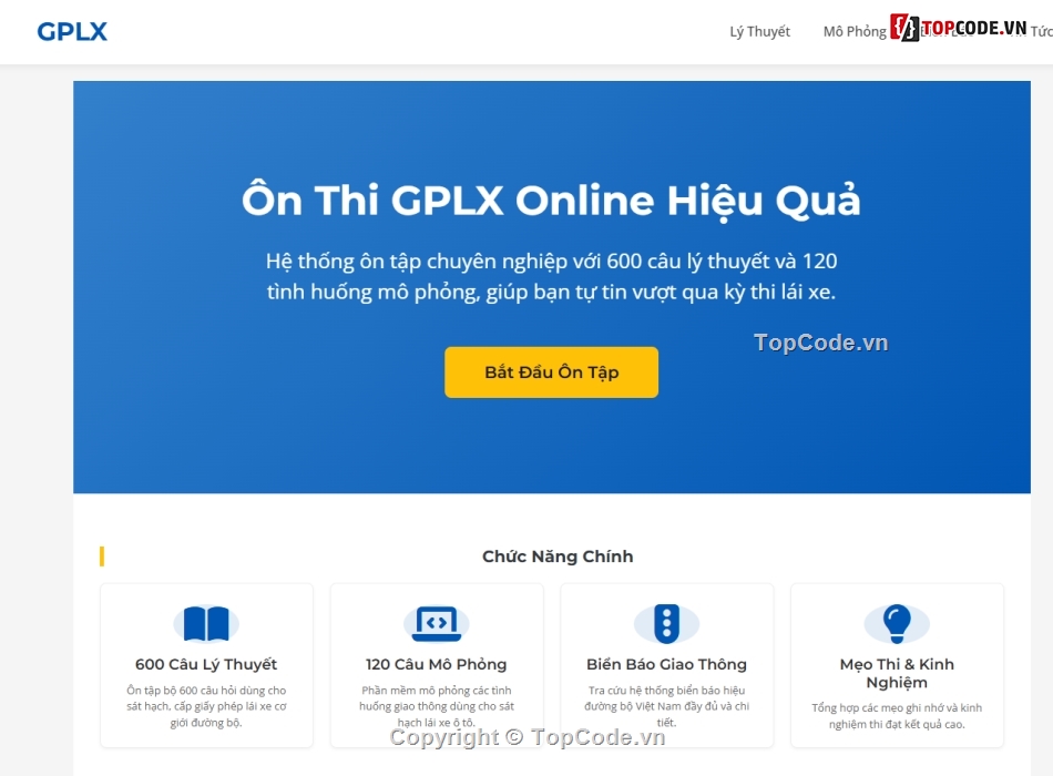 Mô phỏng 120 tình huống giao thông,luật giao thông,600 câu hỏi lý thuyết,source code      database