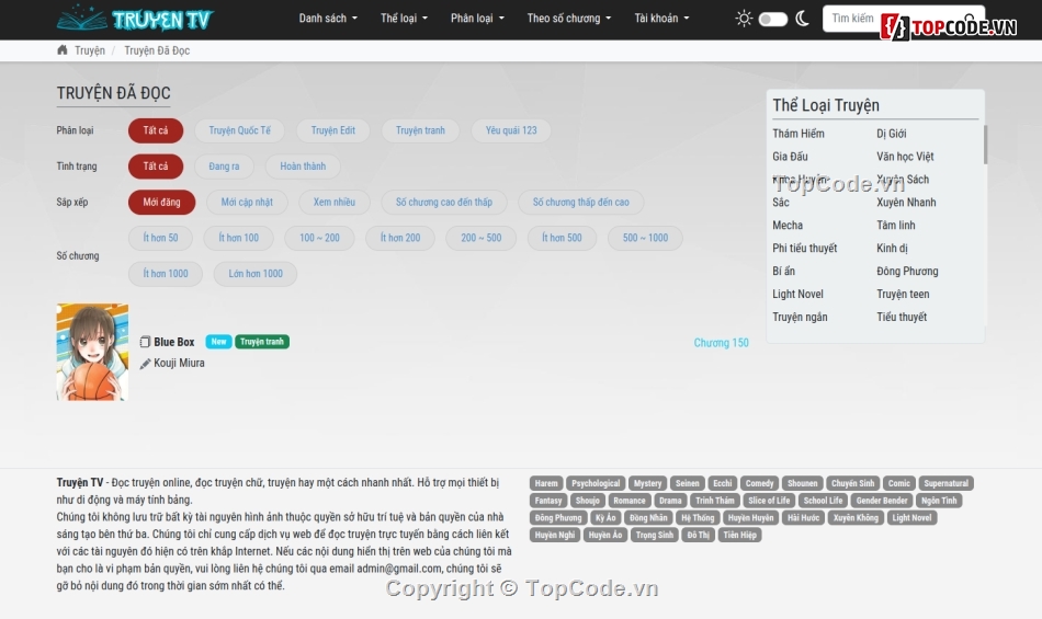 code truyện tranh laravel,Code truyện tranh PHP,src truyện tranh và truyện chữ,code website truyện kèm tool,đồ án website truyện