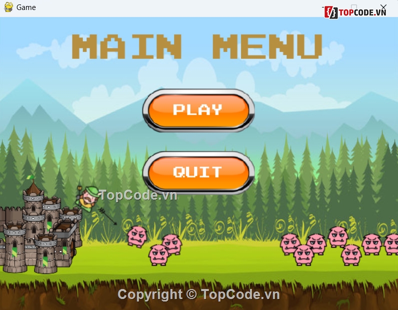 pygame,game,2d,game bảo vệ thành trì,game 2d,game đồ họa