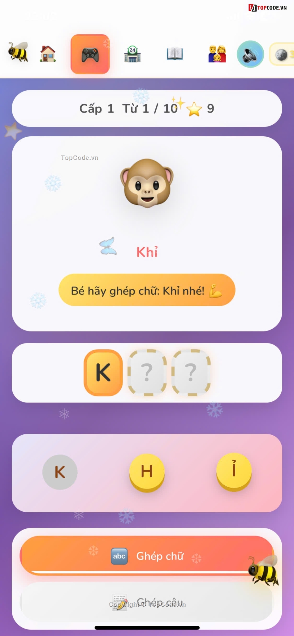 source code game học tiếng việt,game giáo dục trẻ em,học đọc đánh vần,game ghép chữ,candy crush clone,edtech vietnam