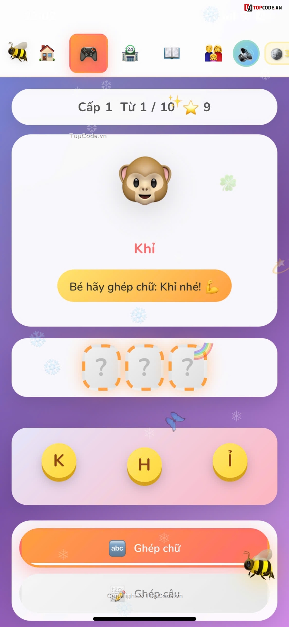 source code game học tiếng việt,game giáo dục trẻ em,học đọc đánh vần,game ghép chữ,candy crush clone,edtech vietnam