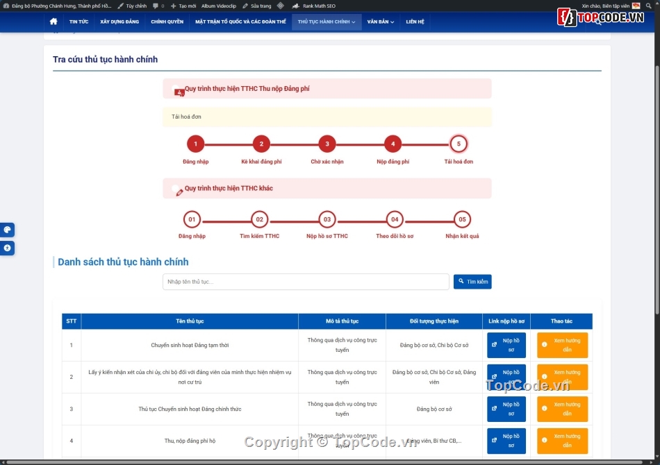 website cơ quan tổ chức,website tổ chức đảng,website cơ quan nhà nước,website wordpress