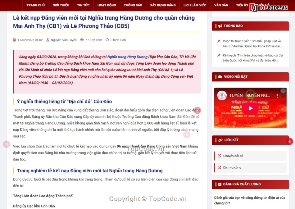 giao diện tổ chức dảng,đảng bộ,webbsite đảng,themes wordpress,themes công tác đảng