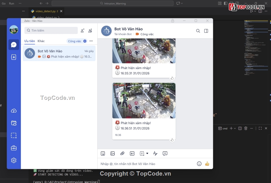 AI,yolo,realtime,chatbox zalo,python