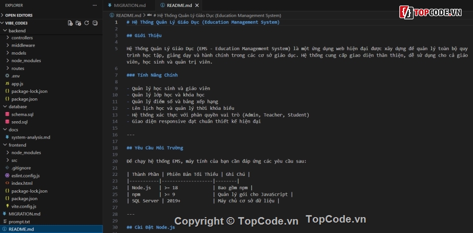 Hệ Thống Quản Lý Giáo Dục,React Vite,Node js Code,Express