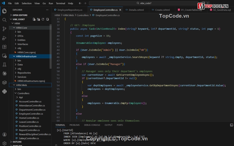 Hệ thống quản lý nhân,ASP.NET Core MVC,Hệ thống quản lý,SQL
