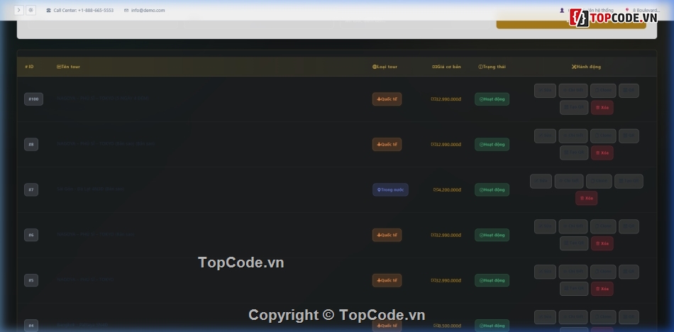 Quản Lý Tour Du Lịch,Đồ án web quản lý tour du lịch,Web quản lý tour du lịch php mysql,Source code du lịch php mysql