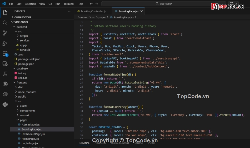 React,SQL,React Vite,Quản Lý và Đặt Vé Xe Khách,React + Node.js + SQL Server
