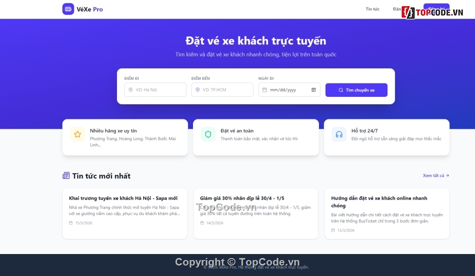 React,SQL,React Vite,Quản Lý và Đặt Vé Xe Khách,React + Node.js + SQL Server