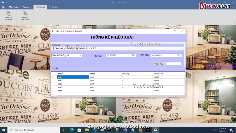 Cafe,C# quản lý cafe,Cafe winform,Quản lý quán Cafe