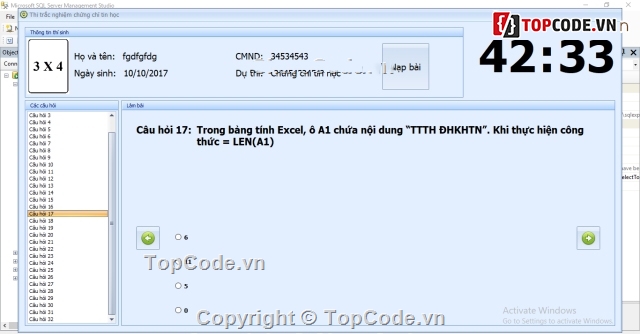 trắc nghiệm tin học,ứng dụng c#,ứng dụng trắc nghiệm,thi trắc nghiệm,code thi trắc nghiệm,phần mềm thi trắc nghiệm