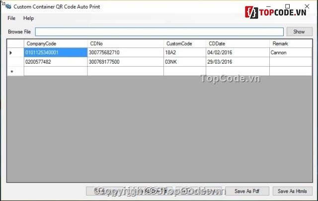 đọc ghi file pdf,in mã vạch,mã vạch kê khai Hải quan,Phần mềm in mã vạch,in mã vạch bảng kê khai