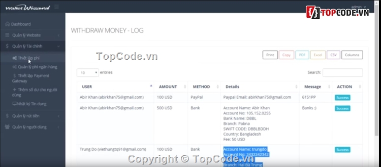 Code ví điện tử,ví điện tử cổng thanh toán,ví điện tử,wallet winzard,Web giống Paypal,Web giống ngân lượng