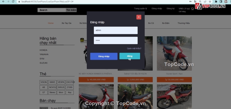 code website bán xe máy,code web bán xe máy asp.net mvc5,Code web bán xe máy,full code website bán xe,website bán xe full chức năng