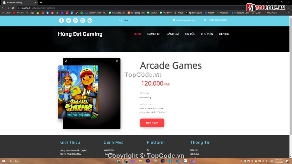 Bán code web giới thiệu game,Full code Website Game,Code Website Bán Game  Asp .Net,Đồ án Website Game