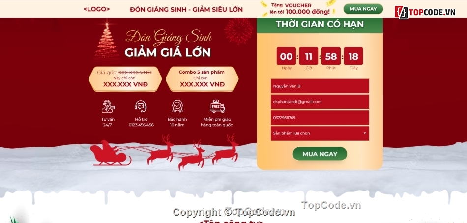 Landing page,landing page Giáng sinh,code landing page Giáng sinh