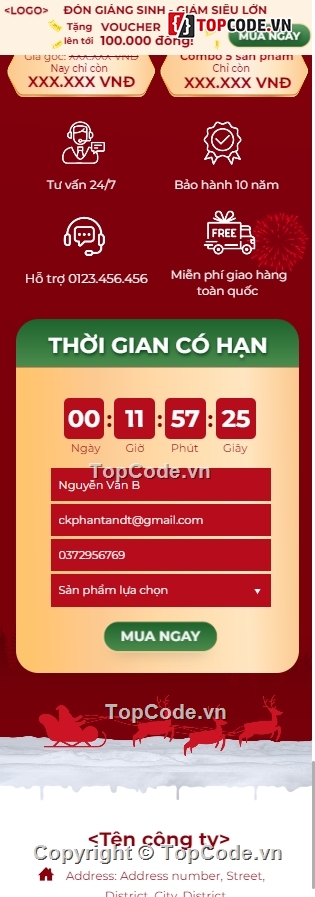 Landing page,landing page Giáng sinh,code landing page Giáng sinh