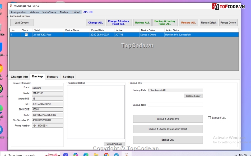 michanger,change info android,tool mmo