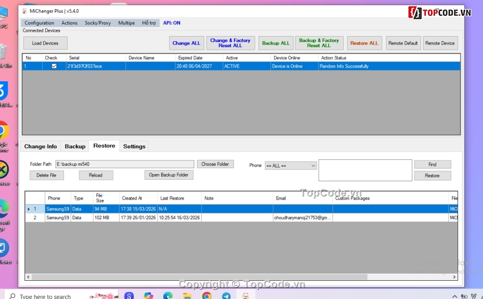 michanger,change info android,tool mmo