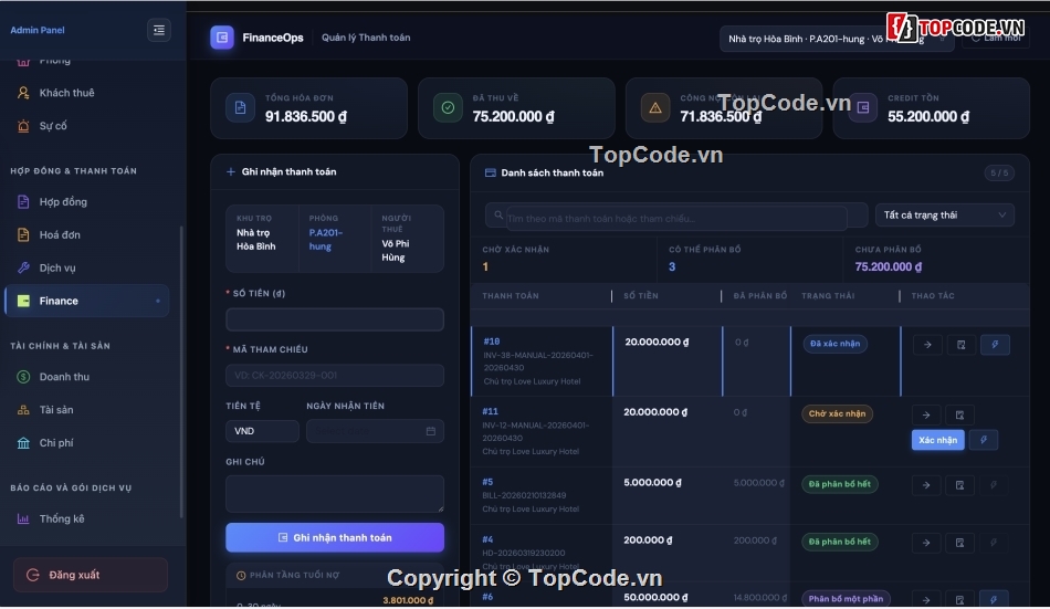 Phần mềm quản lý nhà trọ,nhà trọ,code quản lý nhà trọ,trọ,quản lý
