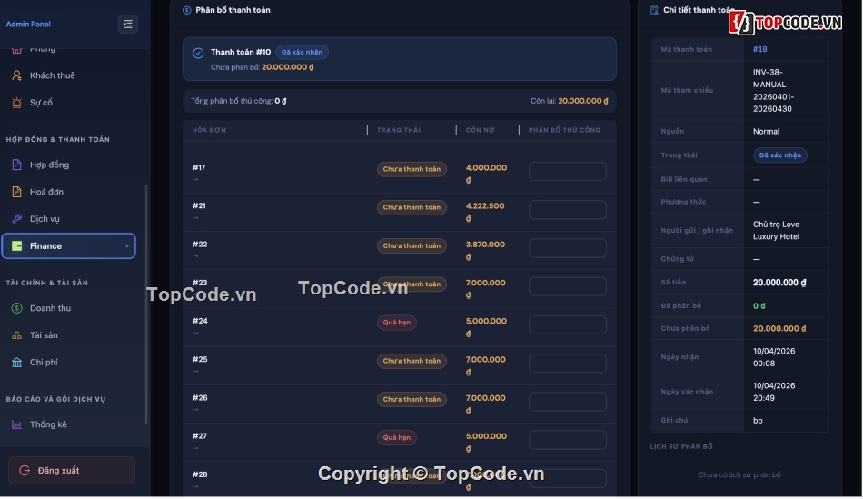 Phần mềm quản lý nhà trọ,nhà trọ,code quản lý nhà trọ,trọ,quản lý