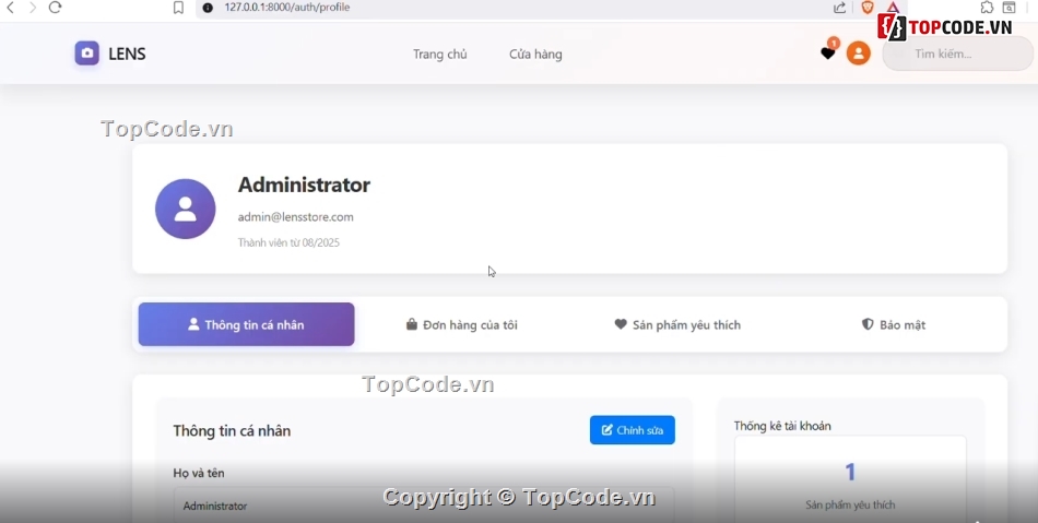 Laravel,PHP,e-commerce,bán hàng,ống kính máy ảnh