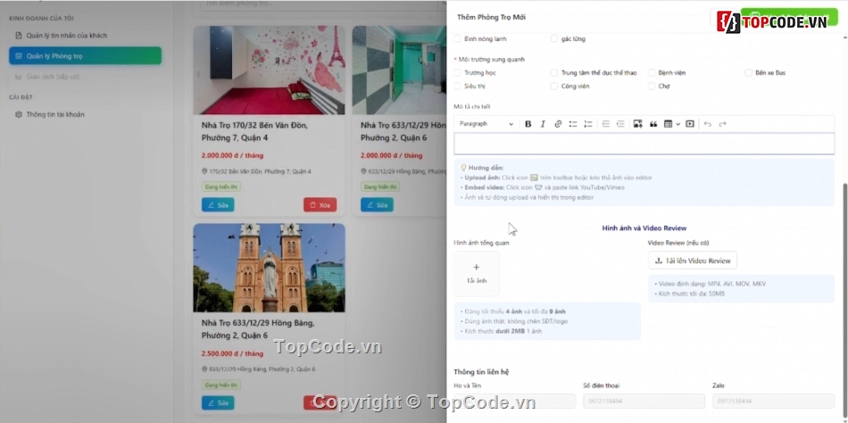 Chat realtime socket,reactjs,web cho thuê trọ