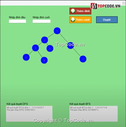 giải thuật BFS,Giải thuật DFS,Đồ án C#,Demo thuật toán