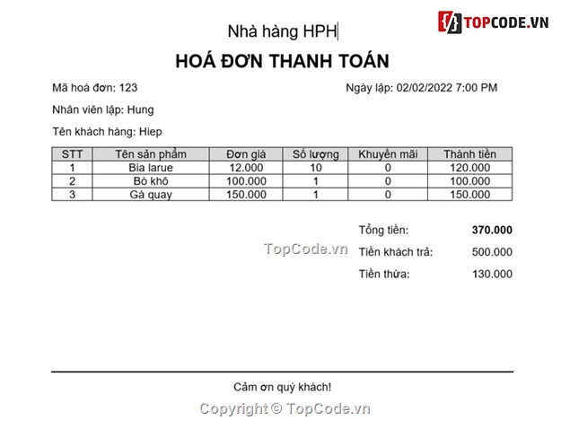 winform quản lý nhà hàng,Đồ án quản lý nhà hàng,Đồ án C# quản lý nhà hàng,Phần mềm quản lý bán hàng C#