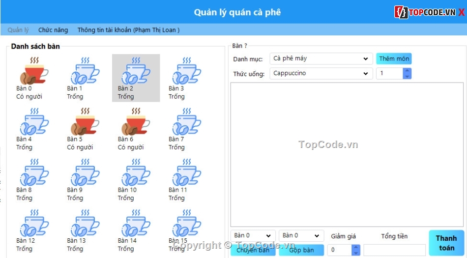 Code đồ án quản lý Coffee,Code đồ án quản lý cafe,Code C# đồ án quản lý,full code quản lý coffe,Code đồ án,đồ án quản lý coffe