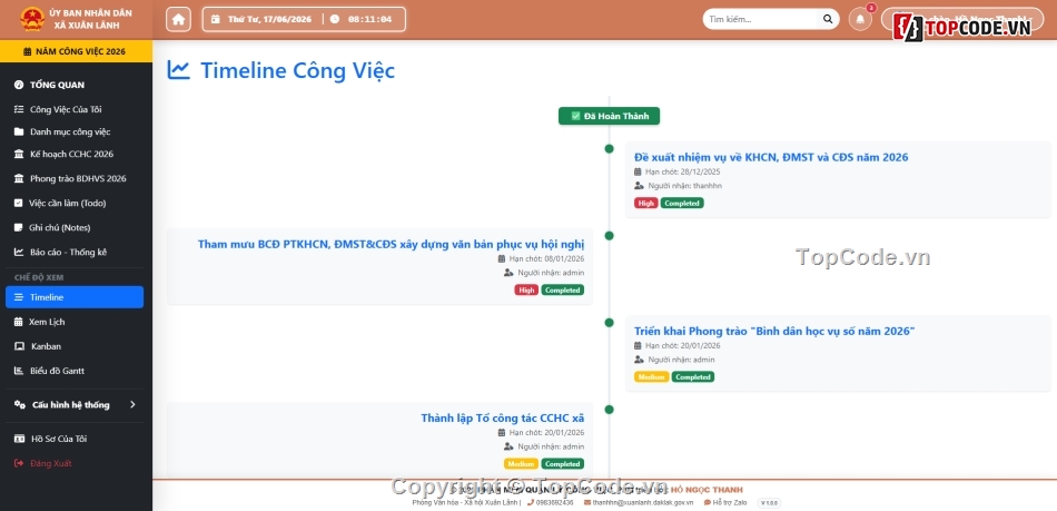code quản lý công việc,QLCV,task manager